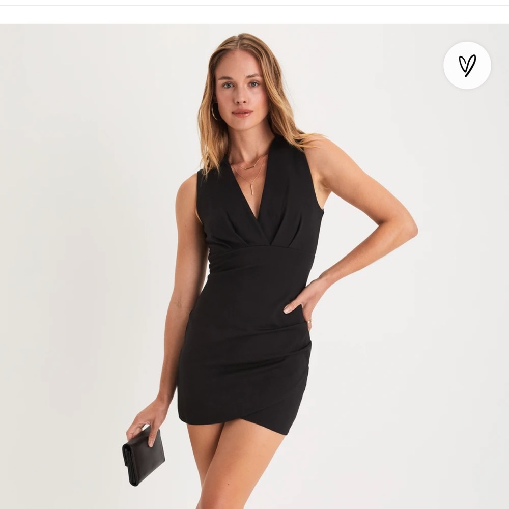 Cocktail Hour Black Sleeveless Tulip Mini Dress
